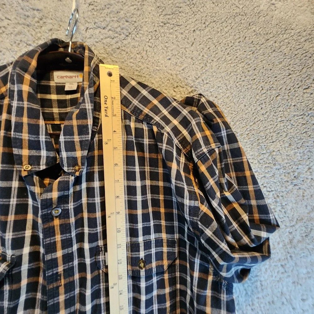 Carhartt Shirt‎ Mens 3XL Multicolor Relaxed Fit Plaid Cotton Pockets Button Down